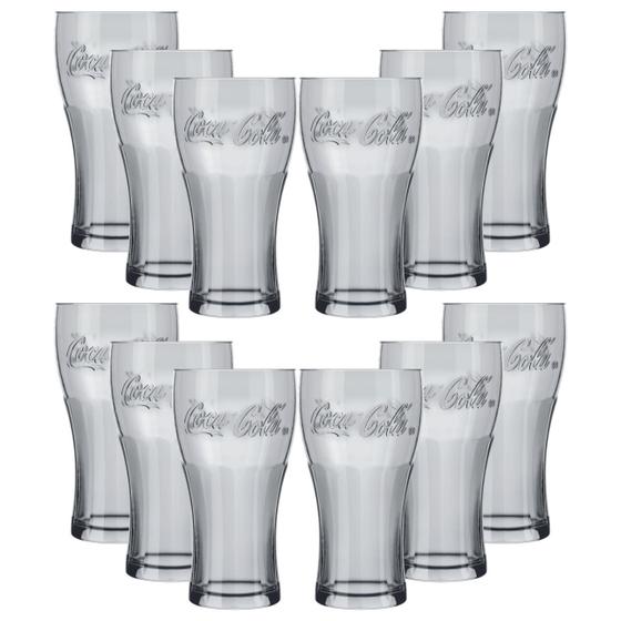 Imagem de Jogo Copos Vidro Refrigerante Nadir Coca Cola 300 ml Kit 12