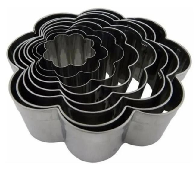 Imagem de Jogo Cortador Margarida Kit Com 8 Peças Em Aço Inox