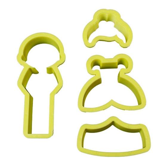 Jogo Cortadores de Pasta Americana e Biscuit Blue Star Princesa II com