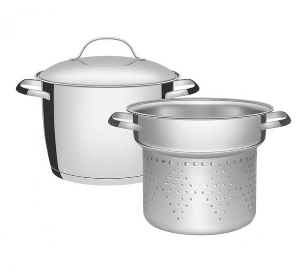 Imagem de Jogo Cozi-Pasta Aço Inox 20 Cm 2 Peças Allegra