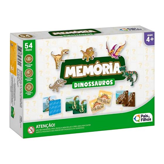 Imagem de Jogo da Memória Dinossauros 40 Peças Pais e Filhos - 7269-1
