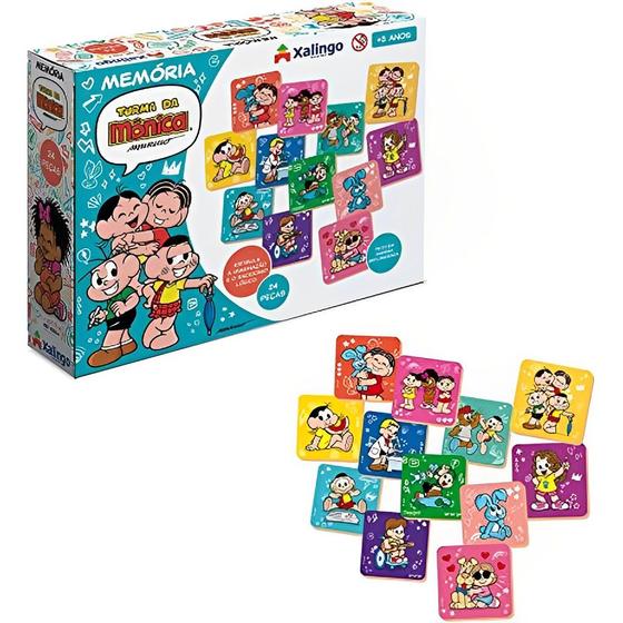 Jogo da Memória Educativo Turma da Mônica 24 Peças Madeira 10554 ...