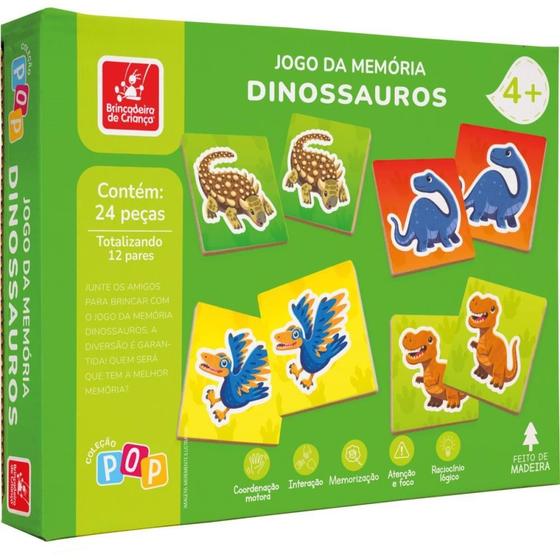 Imagem de Jogo da Memória em Madeira Dinossauros 24 Peças