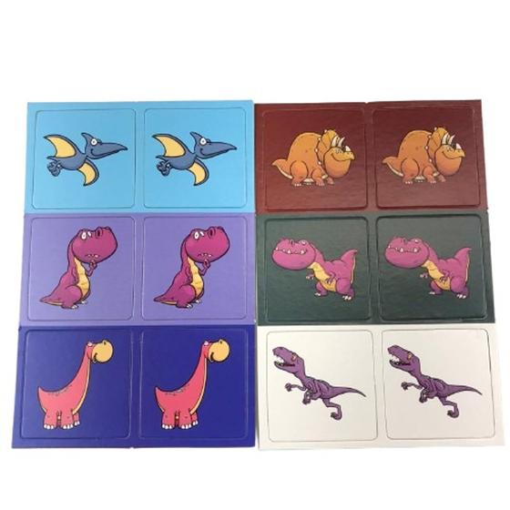 Imagem de Jogo da Memória infantil, brinquedo com tema de dinossauros 54 Cartas Super Didático Para Crianças