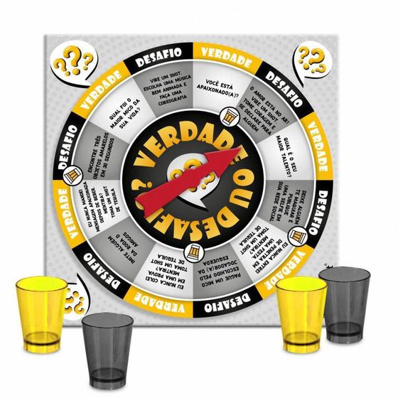 Jogo da roleta com copo shot - verdade ou desafio - Brasfoot Menor preço em Jogo da roleta com copo shot - verdade ou desafio - Brasfoot