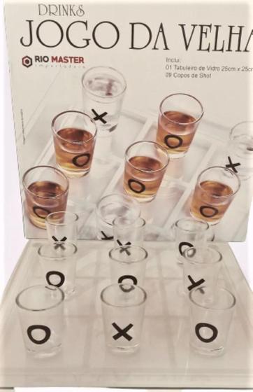 Imagem de Jogo da velha Drinks com tabuleiro 09 copos de shot 13 cm - Rio master