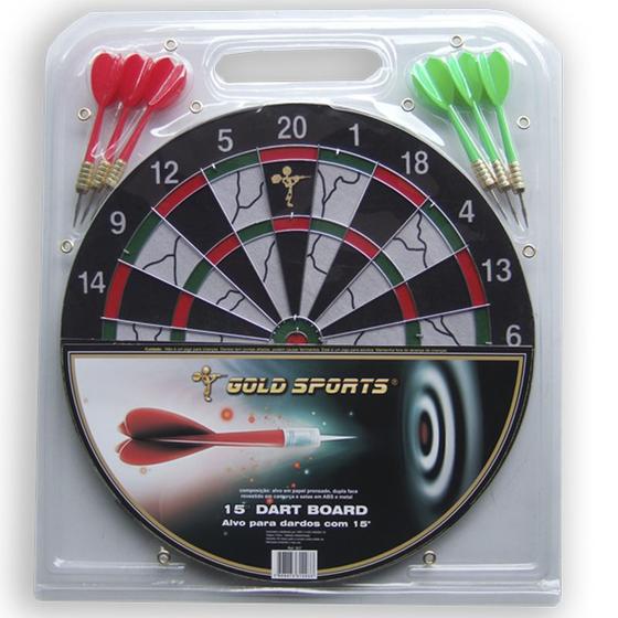 Imagem de Jogo Dardo Gold Sports 15"  c/6 setas 08g