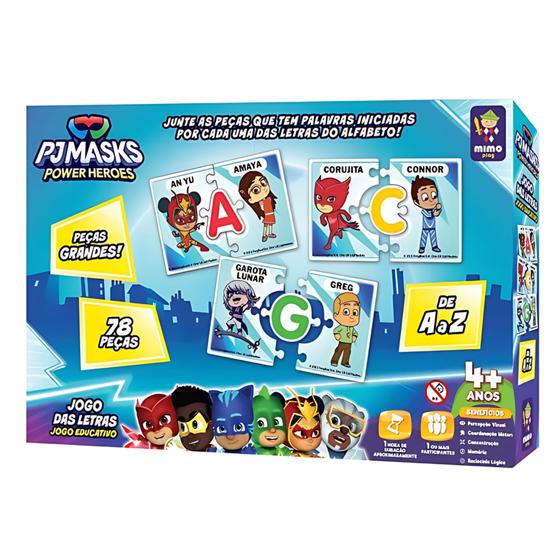 Imagem de Jogo das Letras Infantil Educativo PJ Masks Mimo Toys - 2502