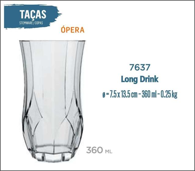 Imagem de Jogo De 12 Copos Ópera 360Ml - Uso Diário