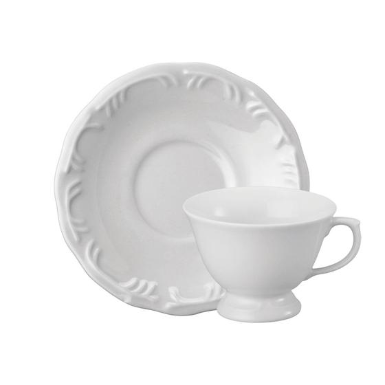 Imagem de Jogo de 12 Xícaras Chá com Pires Pomerode Branca Porcelana Schmidt