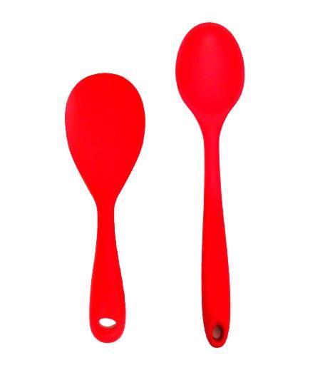 Imagem de Jogo de 2 Peças - Colher de Arroz em Silicone Vermelho da UnyHome