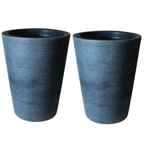 Imagem de Jogo de 2 vasos decorativo coluna redonda varanda e jardim 28 x 23