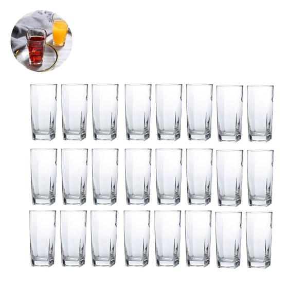Imagem de Jogo de 24 Copos de Vidro Quadrado Bali 320ML Refresco Drinks