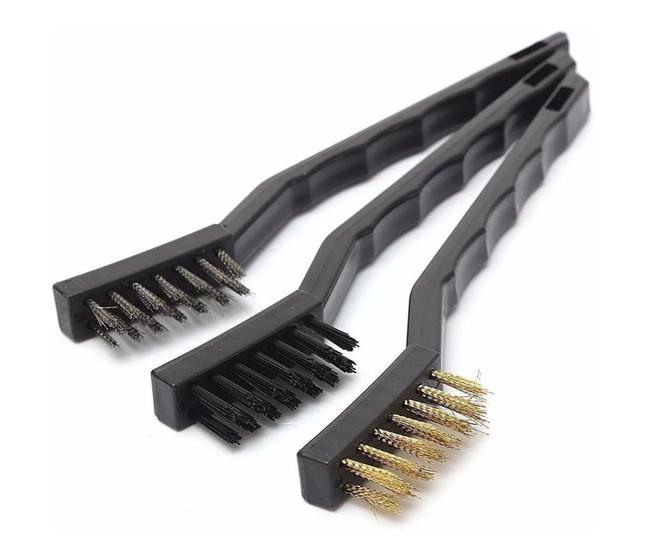 Imagem de Jogo De 3 Escovas Aço Inox, Nylon E Latão - Js Technology