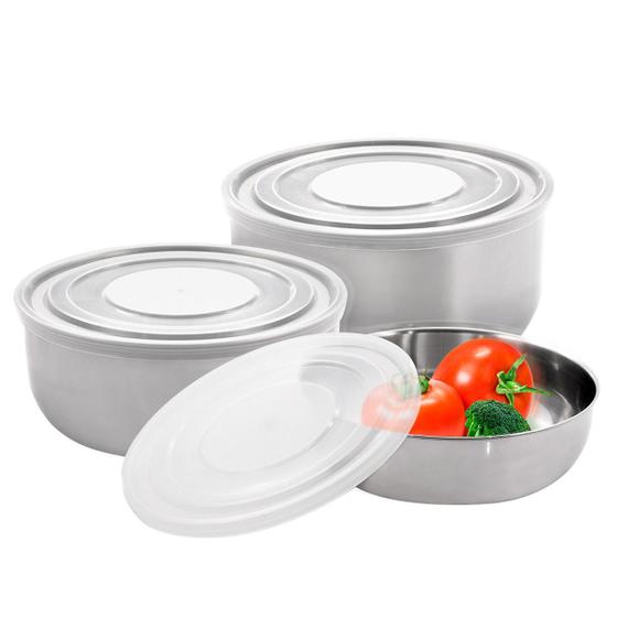 Imagem de Jogo de 3 Tigelas Bowl em Inox com Tampa