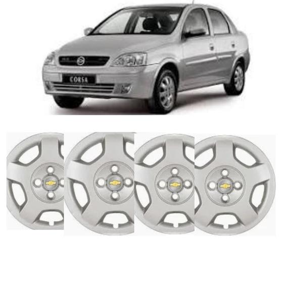 Imagem de Jogo De 4 Calota Gm Corsa Hatch Sedan 2004 Aro 14 4un Cb2005pta Com Emblema