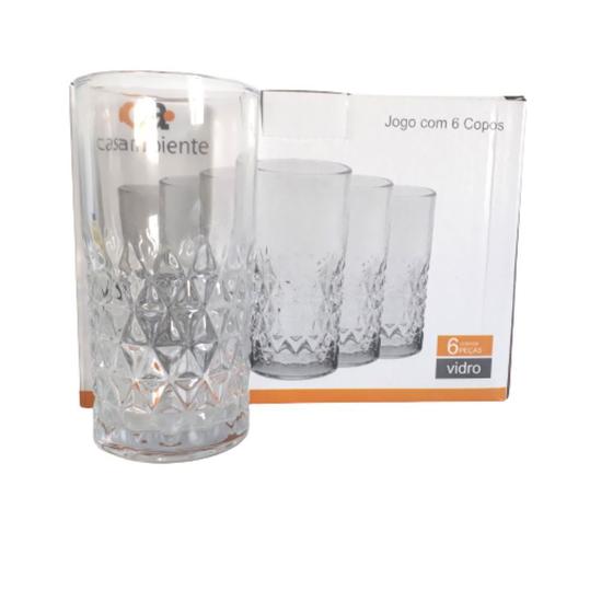 Jogo De 6 Copos Alto 350 Ml Luminni Casambiente Menor preço em Jogo De 6 Copos Alto 350 Ml Luminni Casambiente