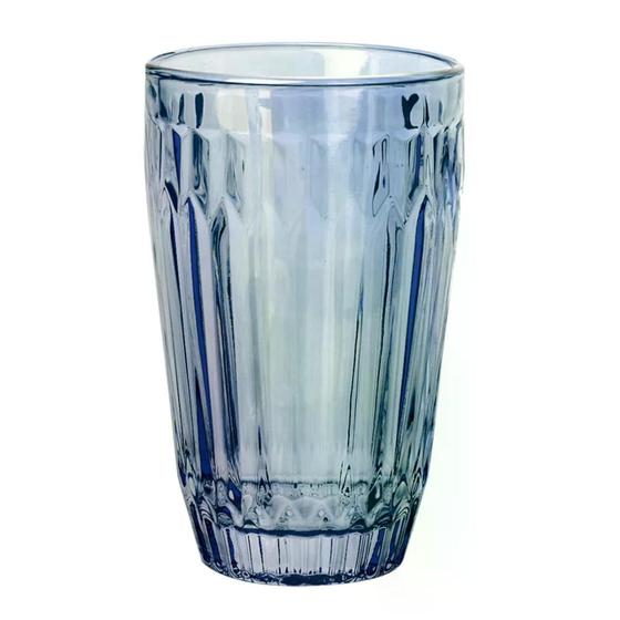 Imagem de Jogo de 6 copos Bretagne em vidro 355ml A13cm cor azul luster