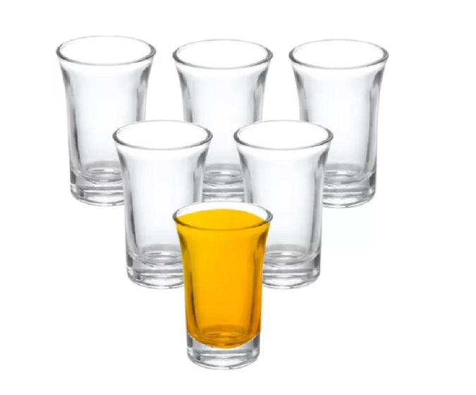 Imagem de Jogo de 6 Copos Servir Dose Shot Cachaça tequila 40ml Raad Glass