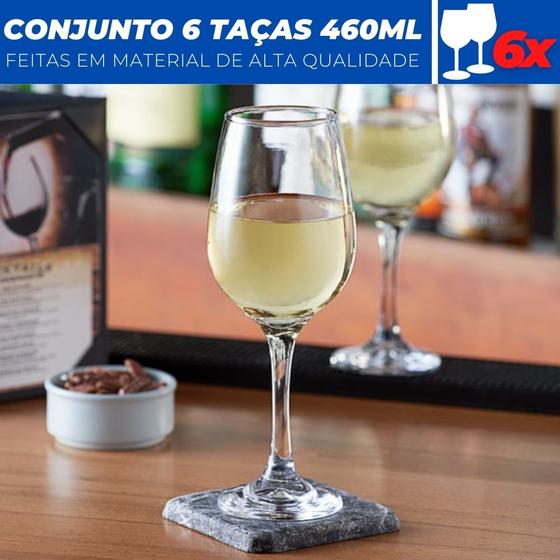 Imagem de Jogo De 6 Taças de Vidro Cristal Vinho Água Festas Casamentos