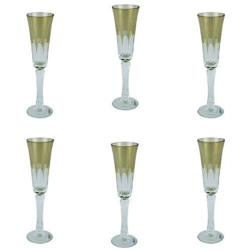 Imagem de Jogo de 6 Taças em Cristal Âmbar Aurora Lapidada para Champagne - 120ml - Brilho em Cada Gole: Kit de Taças de Cristal - Refina sua Degustação!