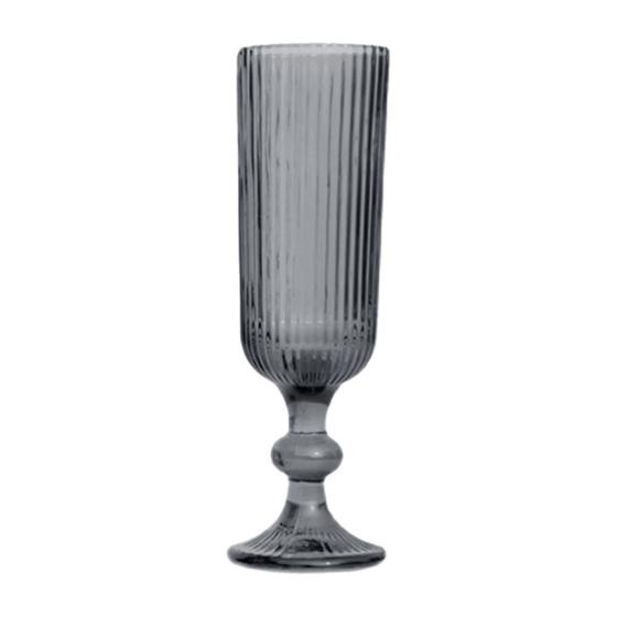 Imagem de Jogo de 6 tacas para champanhe Cameratta em vidro 160ml A18,4 cor cinza