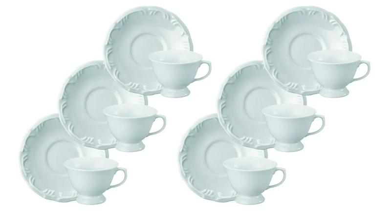 Imagem de Jogo de 6 Xícara de Chá com Pires Porcelana Schmidt Linha Pomerode (Linha Comercial)