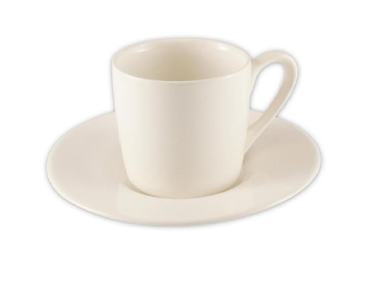 Imagem de Jogo de 6 Xícaras 6 Pires Café Cafézinho Porcelana branco