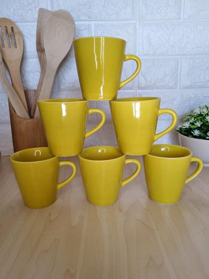 Imagem de Jogo de 6 xícaras de café em Porcelana Amarela