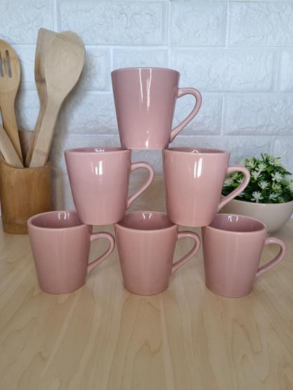 Imagem de Jogo de 6 xícaras de café em Porcelana Rosa