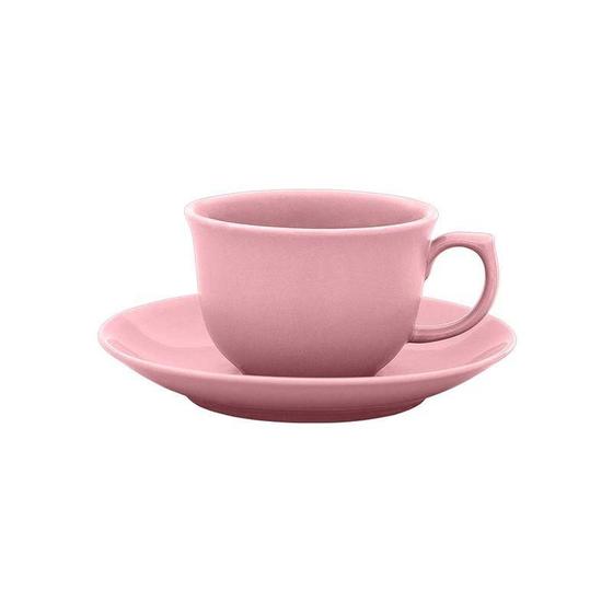 Imagem de Jogo De 6 Xícaras Grandes 240 Ml Com Pires Flamingo Revoada