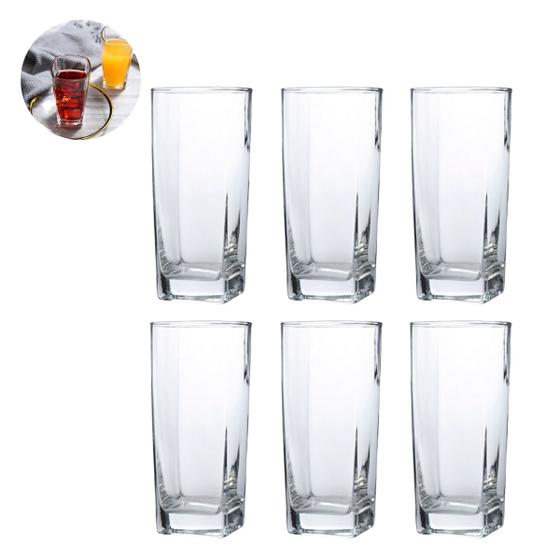 Imagem de Jogo de 8 Copos de Vidro Quadrado Bali 320ML Refresco Drinks