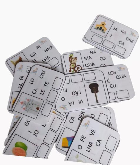 Imagem de Jogo de alfabetização Sílabas Material estruturado pedagógico e consciência fonológica para alfabetização de crianças
