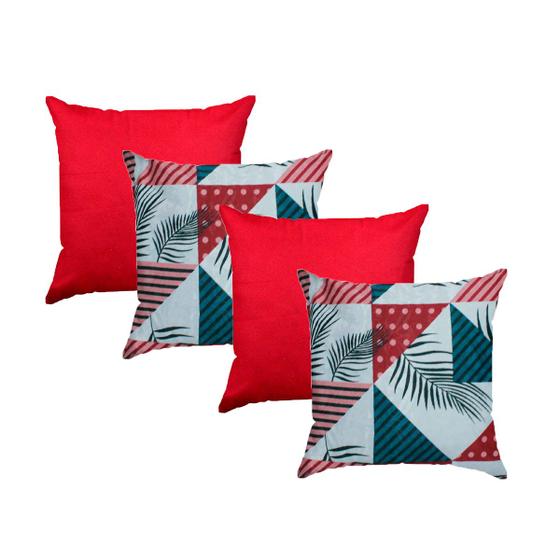 Imagem de Jogo De Almofadas 4 Peças Para Sofá/Cama 43 x 43cm Com Zíper