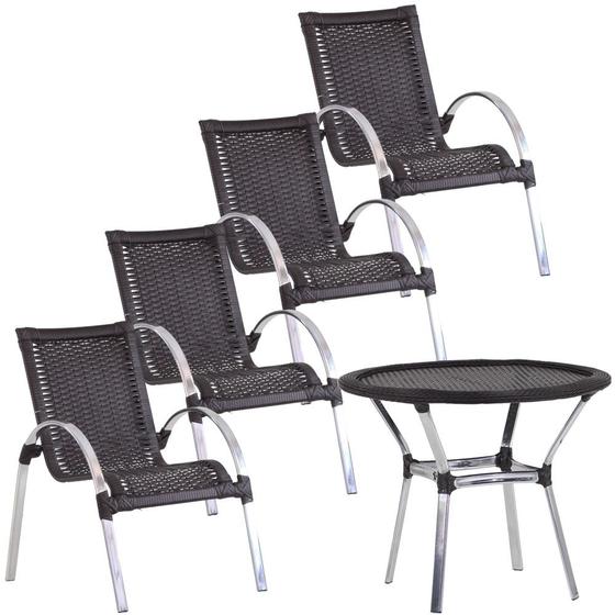 Imagem de Jogo de Área com 4 Cadeiras e Mesa Trama Original