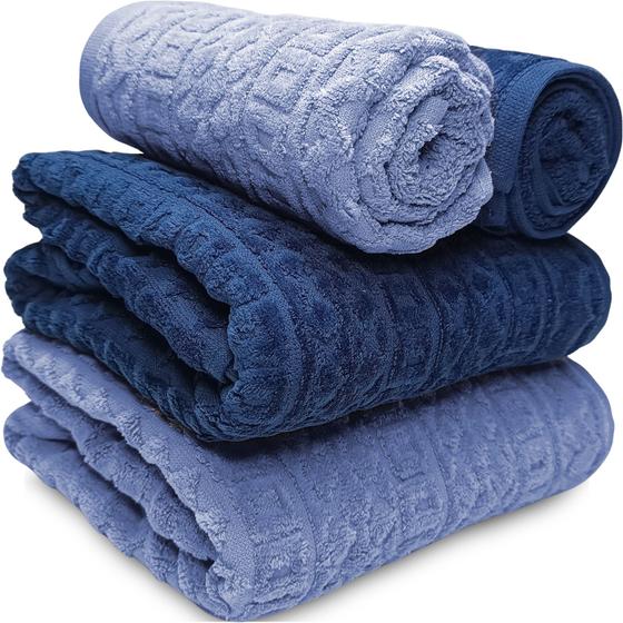 Imagem de Jogo de Banho Atlântica Cosmopolitan Aveludada 100% Algodão Fio Penteado Jacquard Toalha Macia Grossa