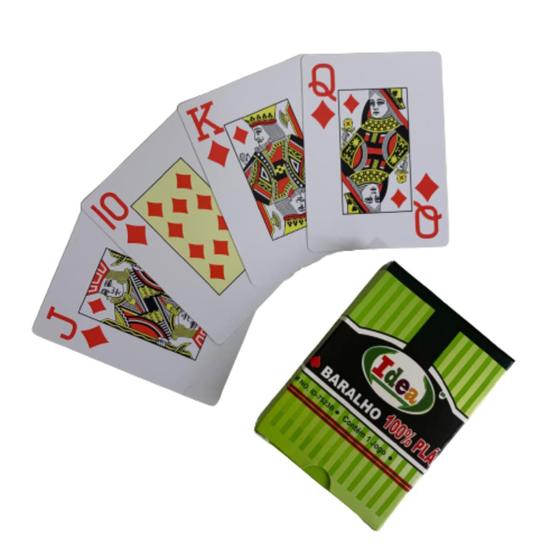 Imagem de Jogo De Baralho 100% Plástico Poker Truco 54 Cartas