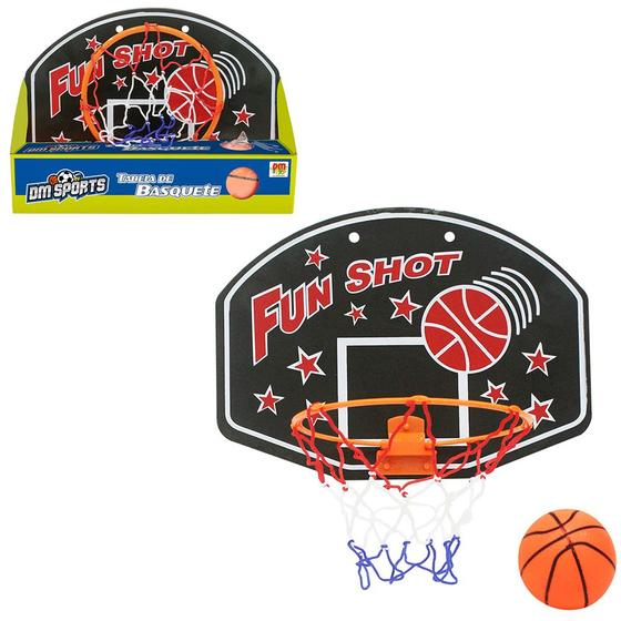 Imagem de Jogo de basquete com tabela + aro + bola e acessorio dm sports 33x24x19cm