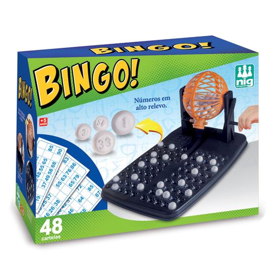 Jogo de Bingo com 48 Cartelas e Globo Giratório - Nig Menor preço em Jogo de Bingo com 48 Cartelas e Globo Giratório - Nig
