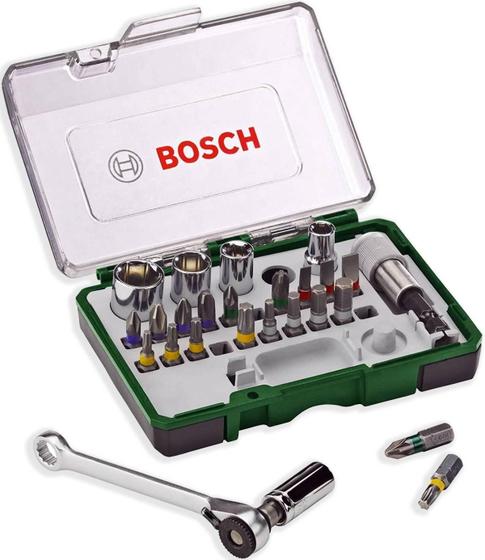 Imagem de Jogo De Bits E Soquetes Com Catraca 27 Peças - Bosch