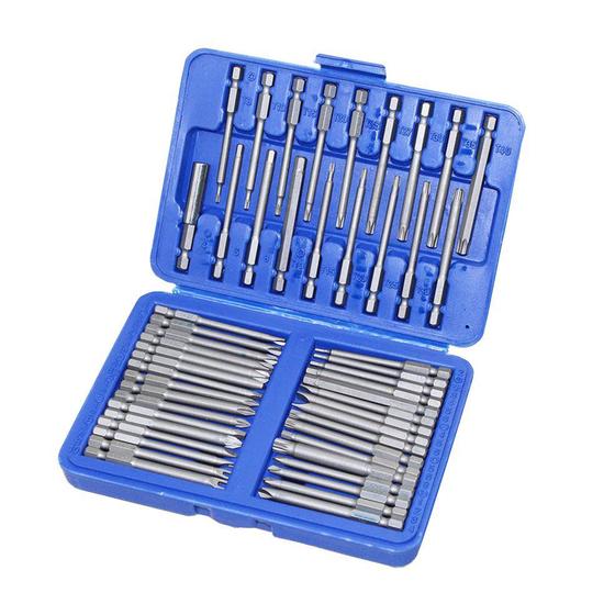 Imagem de Jogo de Bits Extra Longos com 50 Peças - Torx, Hex, Star, Pozi e Phillips
