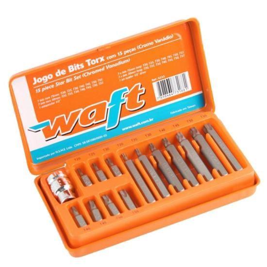 Imagem de Jogo de Bits Hexalobular Com Adaptador T20AT55 Com 15 Peças Waft F002