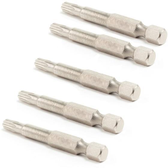Imagem de Jogo de bits hexalobular T30 x 50 mm encaixe 1/4" 5 peças - ST59337 - Sata