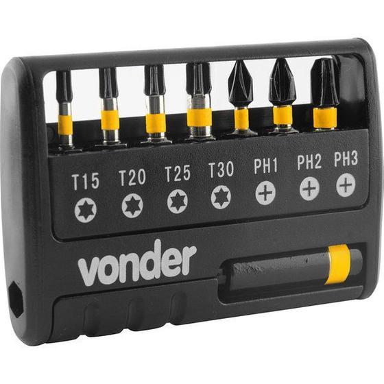 Imagem de Jogo de bits/ponteiras de impacto S2 com 9pçs. encaixe 1/4" Vonder