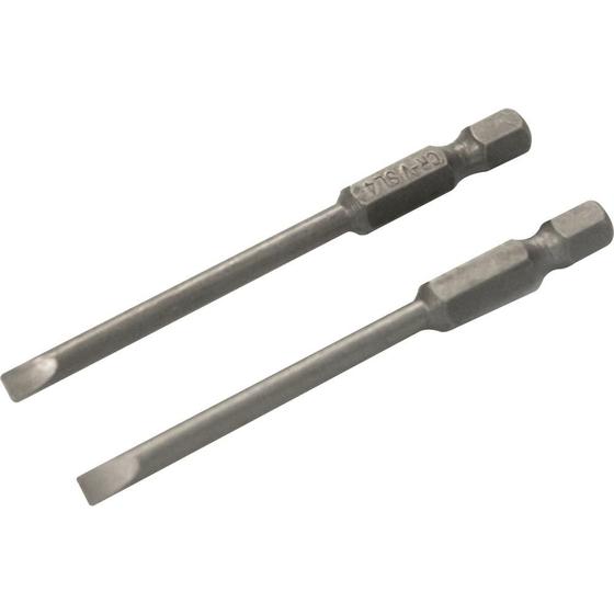 Jogo de Bits/Ponteiras Fenda Encaixe Sextavado 1/4" 4mmX75mm Cartela com 2 Peças - Vonder Menor preço em Jogo de Bits/Ponteiras Fenda Encaixe Sextavado 1/4" 4mmX75mm Cartela com 2 Peças - Vonder