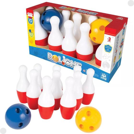 Imagem de Jogo De Boliche Infantil Com 10 Pinos 2 Bolas 0328 - Nig -  NIG Brinquedos