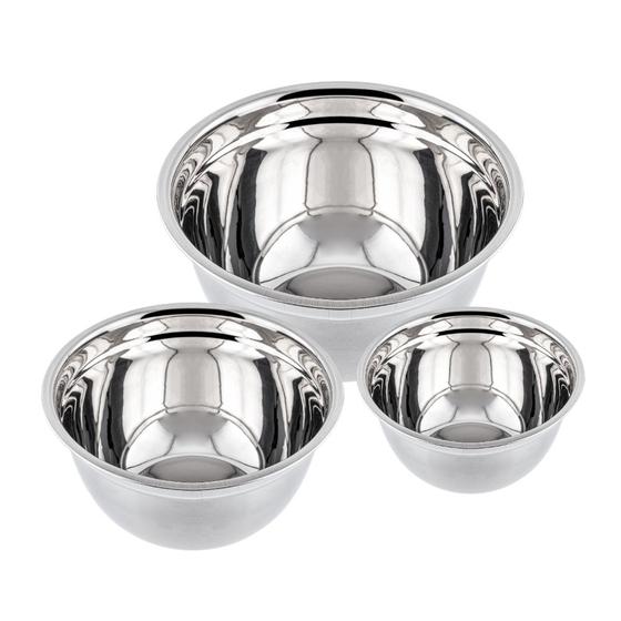 Imagem de Jogo de Bowls Médio e Pequenos em Aço Inox 22 18 e 14cm Weck