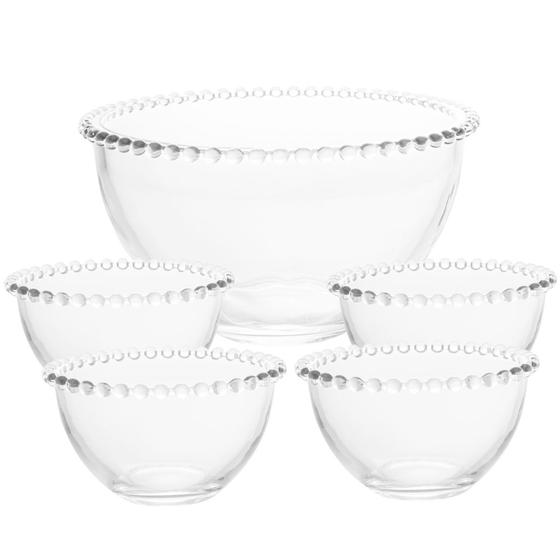 Imagem de Jogo De Bowls Redondos 14cm Pearl Com Saladeira Pra Servir 21cm