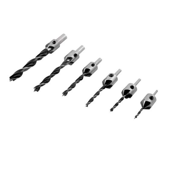 Imagem de Jogo de Broca 3 Pontas com Escareador 3 a 10 mm com 7 Peças