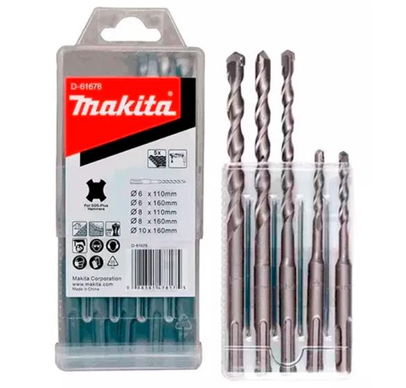 Imagem de Jogo De Brocas 5 Peças Sds Plus 6 A 10 Mm D-61678  Makita